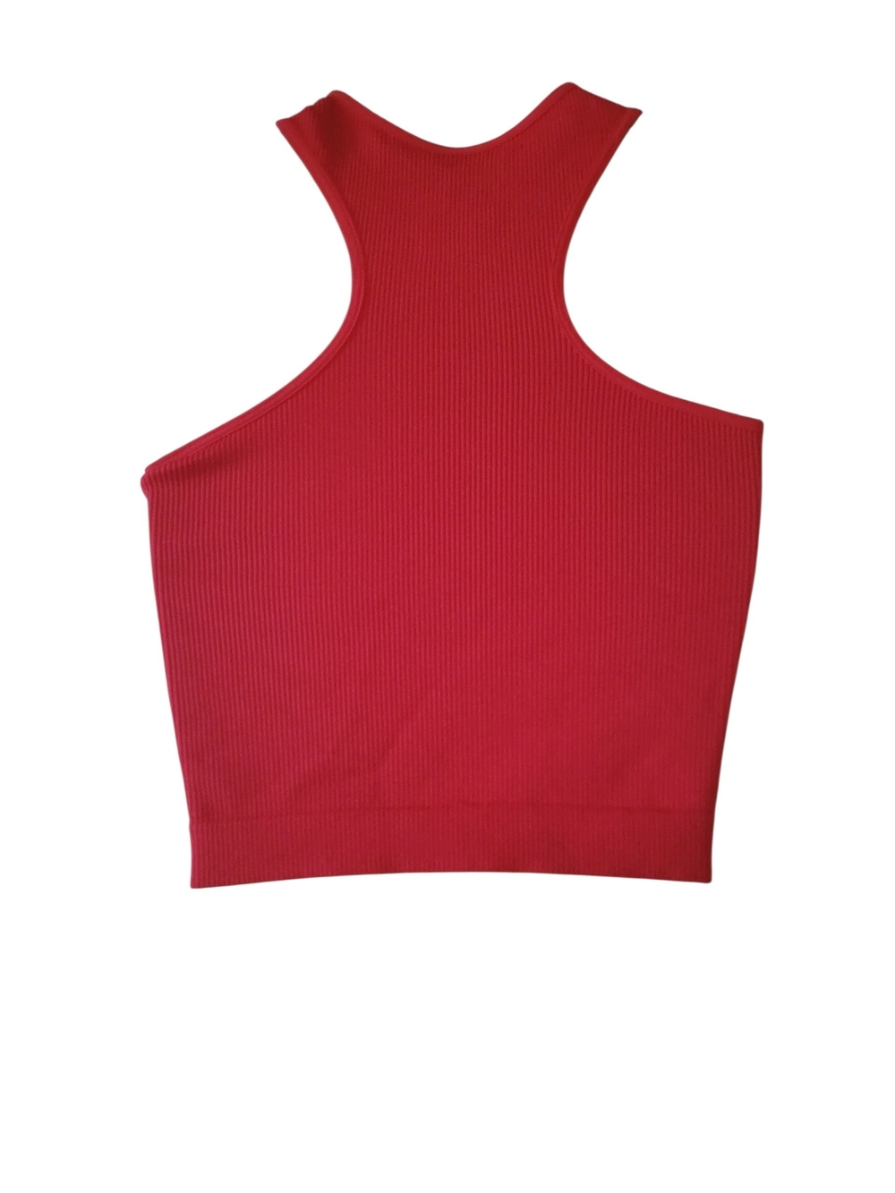 Red Ribbed Crop Top - Picture 4 of 7